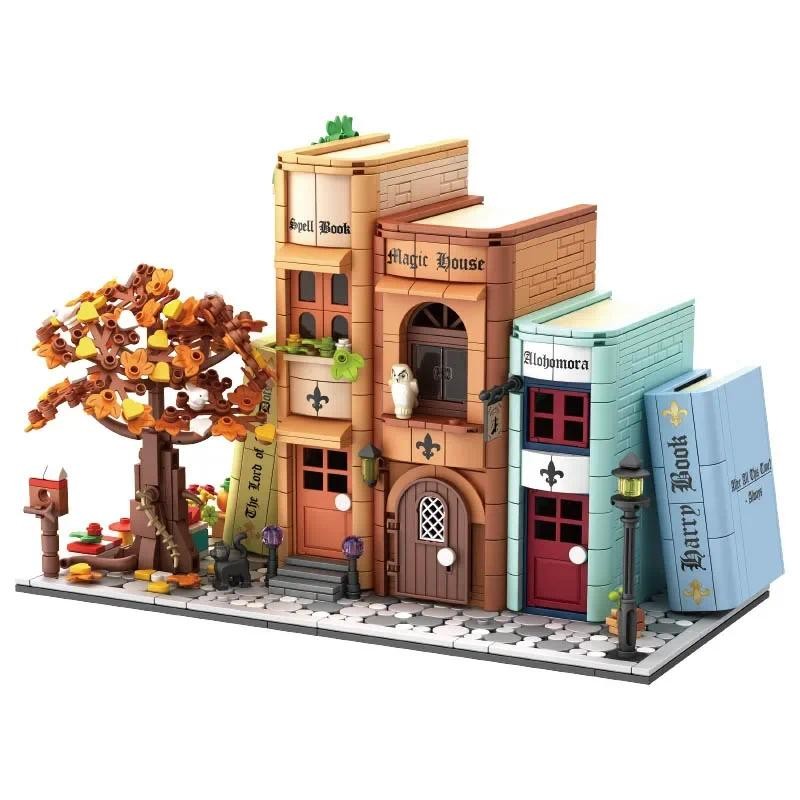 MOC Movie Magical Book Blocks Class Books ScriptsWizards House Book File  Assembling Kids Building B