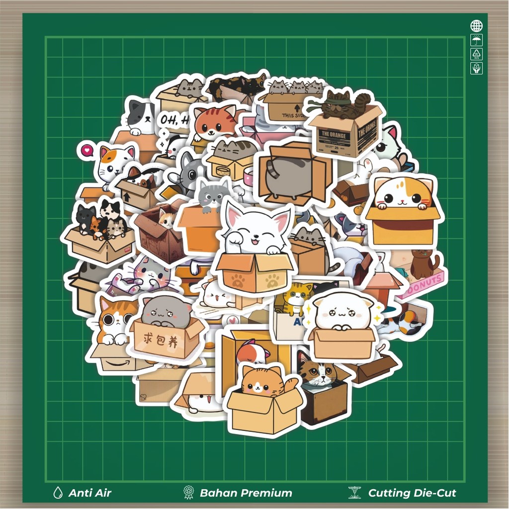 

HOT 50 PCS STIKER Stiker Cat/Kucing Kawaii V2 Stiker Fashion Cars Decal Dingin Kartu Album Custom Vinyl Anti Air- Sticker Aesthetic Buku Journal Koper Casing HP Tablet Laptop Helm Motor Botol Minum