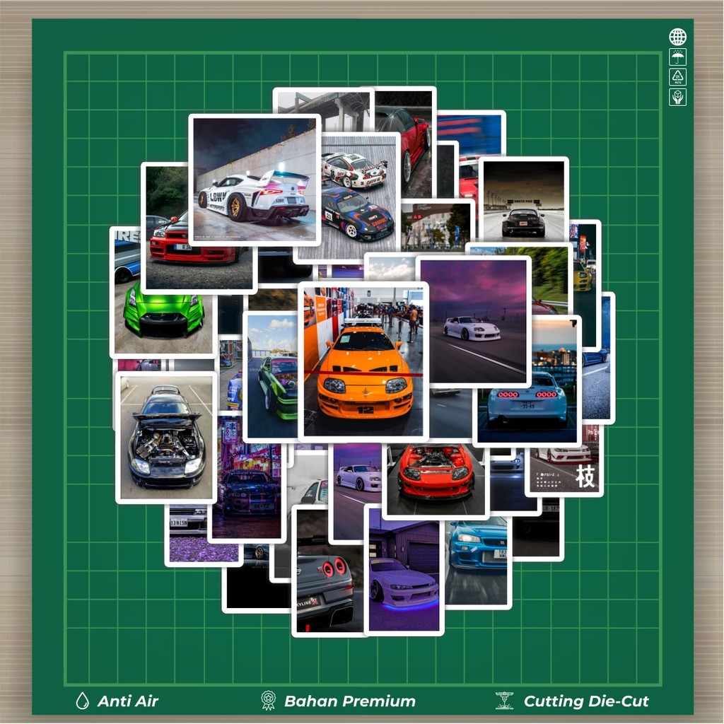 

HOT 50 PCS STIKER Stiker Poster Sport Car [Mobil Balap] Stiker Fashion Cars Decal Dingin Kartu Album Custom Vinyl Anti Air- Sticker Aesthetic Buku Journal Koper Casing HP Tablet Laptop Helm Motor Botol Minum