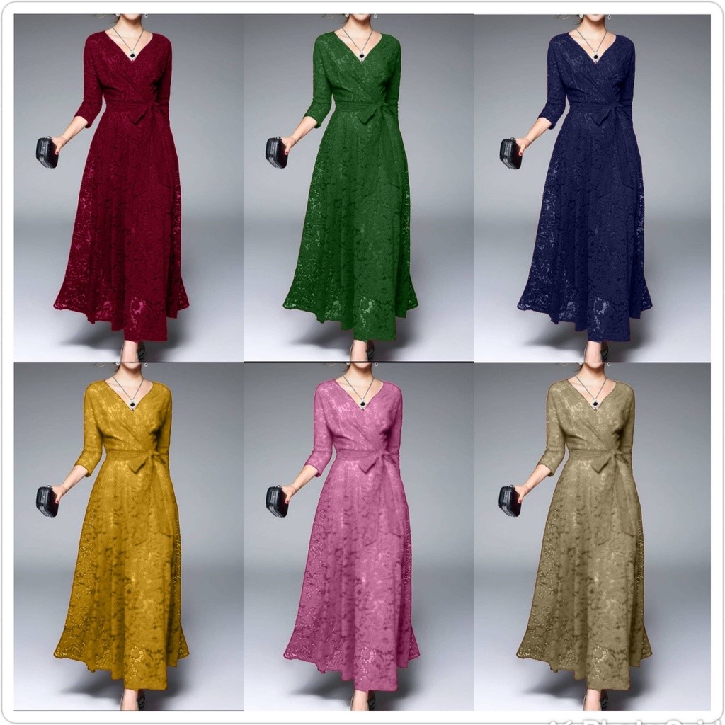 Maxi Dress / LONGDRESS BROKAT WANITA BIGSIZE / DRESS party NIKAHAN / gaun pesta kondangan /Dress bru