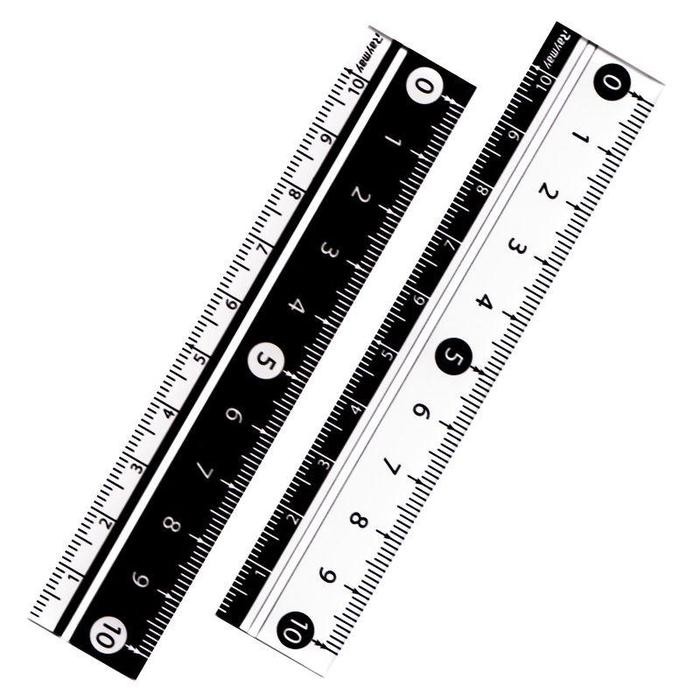

Raymay Easy-to-Read Ruler 10cm 15cm Penggaris Mudah Dibaca Fujii Contrast Color Scale - 10cm, Black