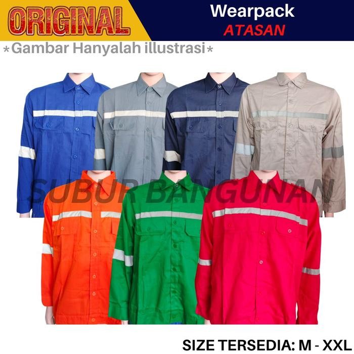 Wearpack Safety Lengan Panjang Baju Seragam Kerja Proyek Safety K3 - Biru Muda, M