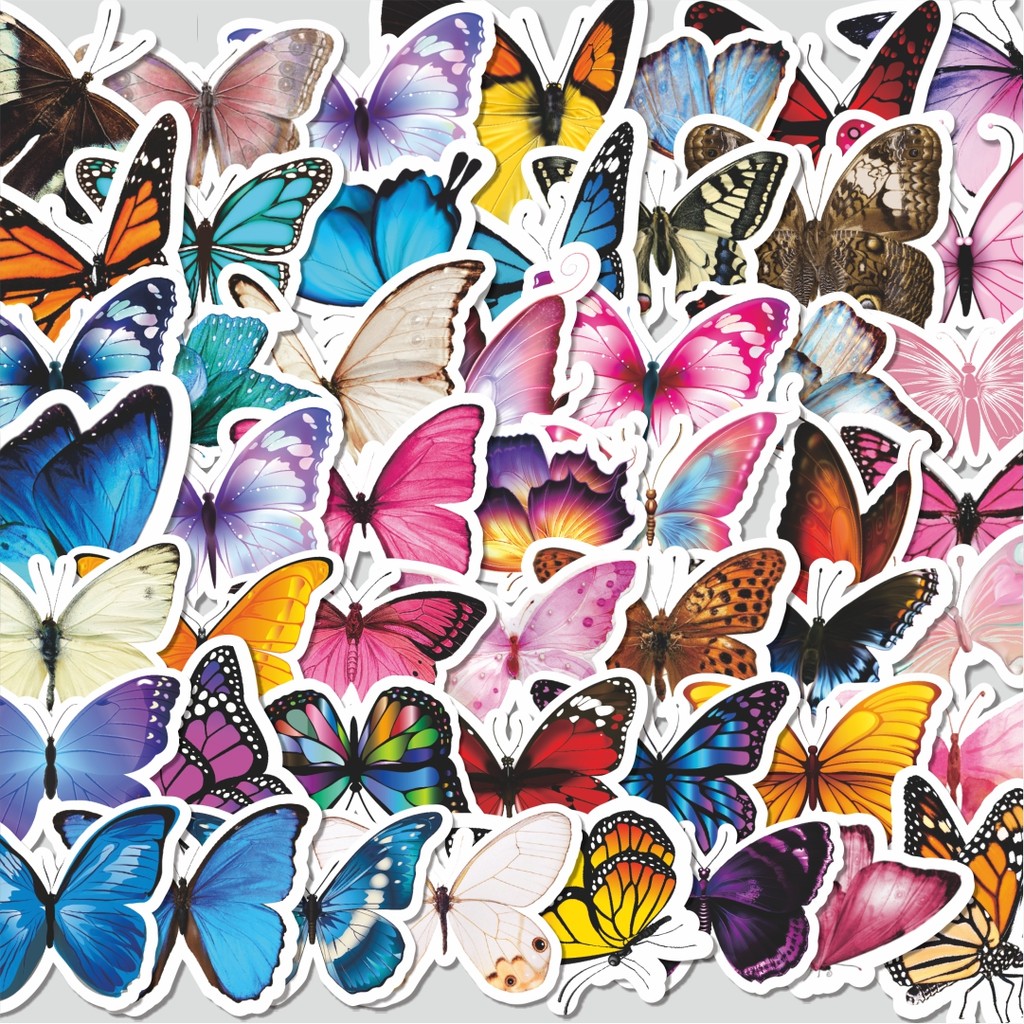 

Stiker Cutting Pack Stiker Watercolor Butterfly Series [Seri Kupu-Kupu Cat Air ]Isi 100Pcs Series Aesthetic Lucu Keren Untuk Koper Bahan Vynil