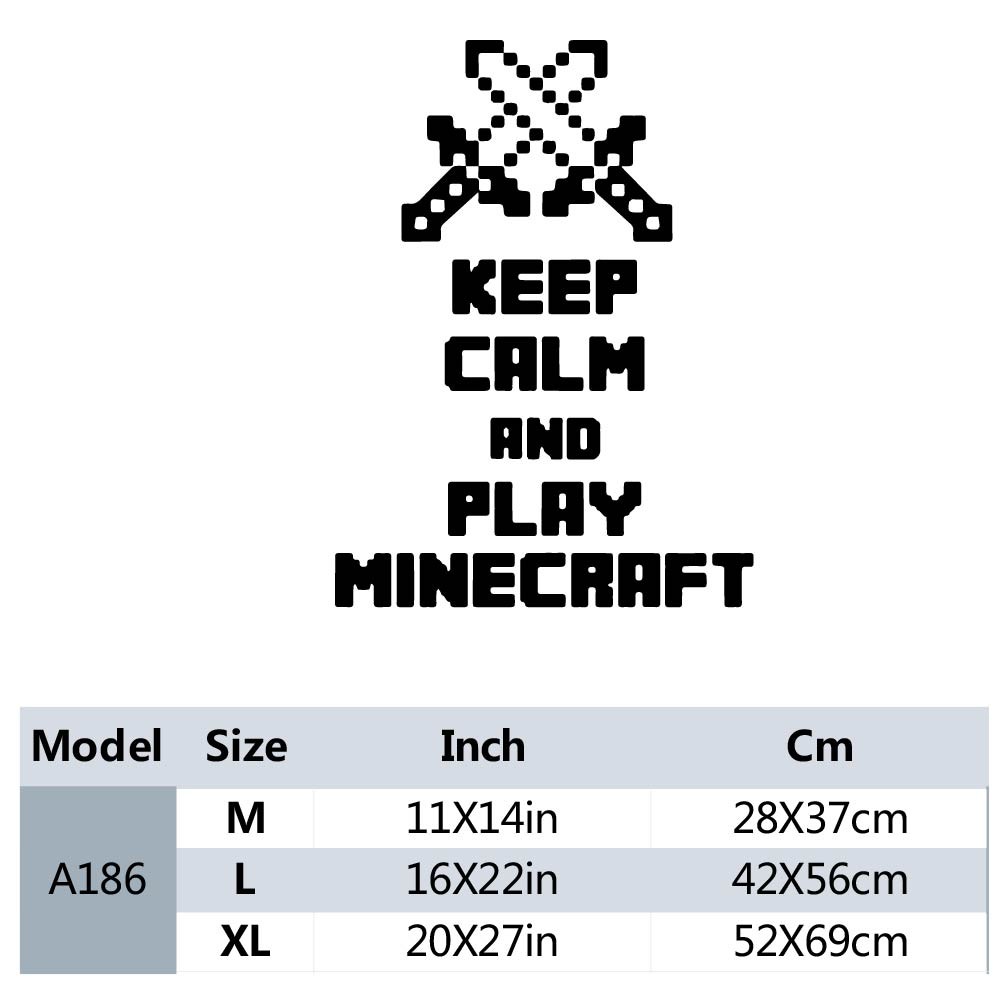 

1 pc new Game keep calm and play minecraft Home Decor Wall Stickers For Rooms Decoration Vinyl Mural Decal