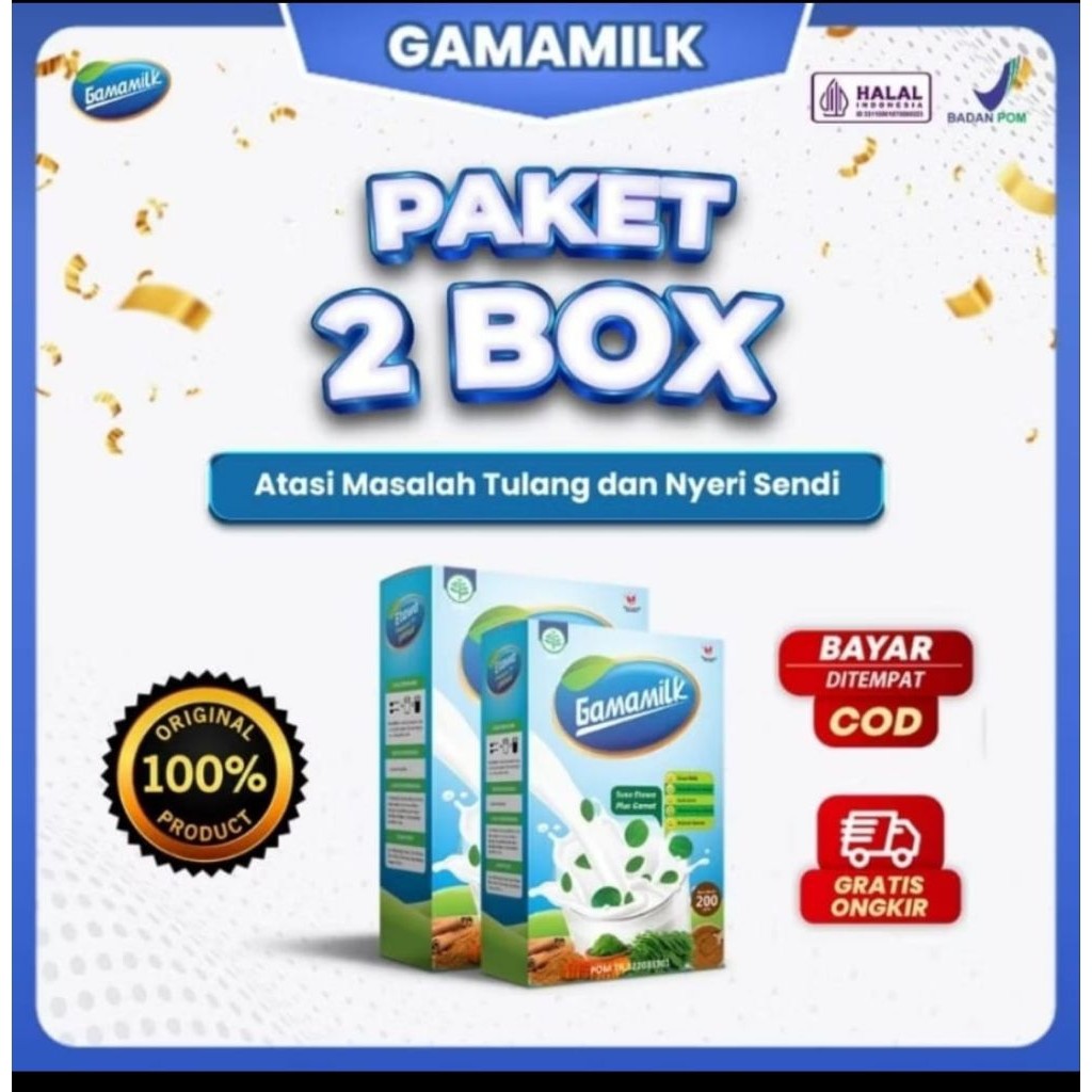 

2 Box Gamamilk - Susu Etawa Gamat Dengan Formulasi Lengkap No.1 Di Indonesia untuk penyembuhan Sendi dan Tulang, Asam Urat, Rematik, Sesak Nafas, Asma, dan Bronkitis