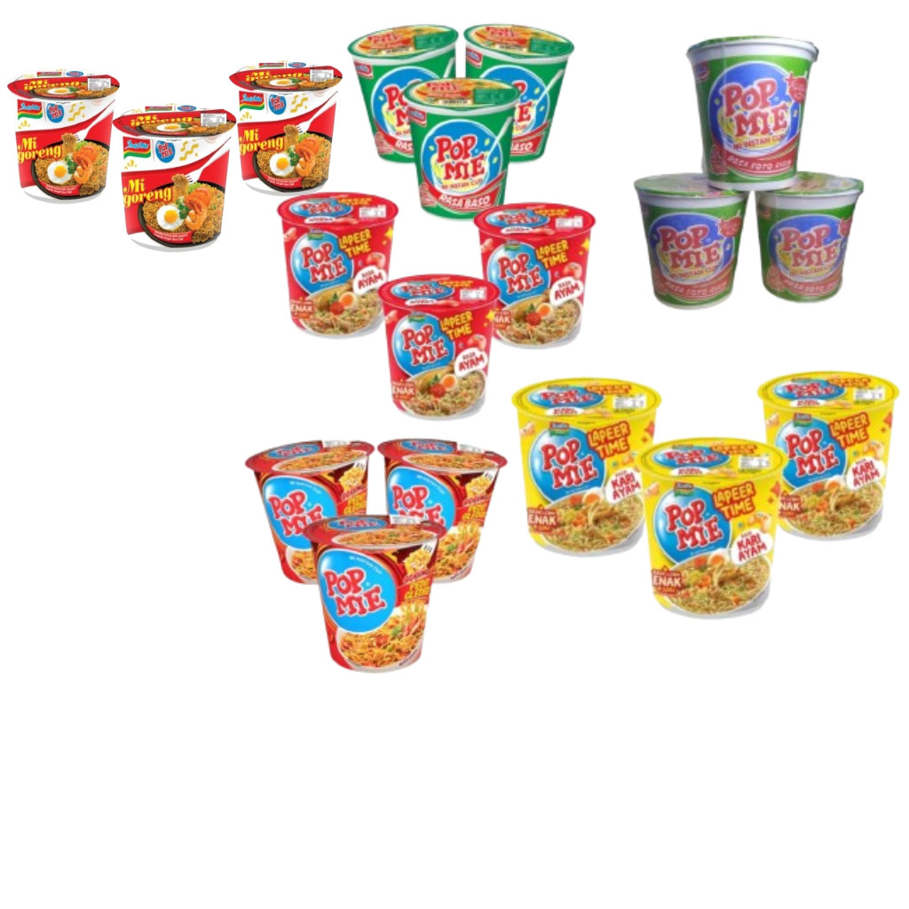 

#INDOFOOD (3PCS) PAKET POP MIE GORENG/KUAH/DOWER ALL VARIAN