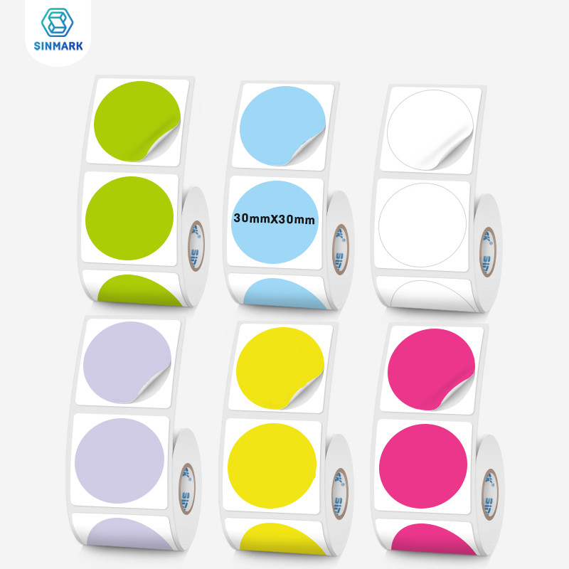 

Circular Color Label Thermal Paper Sticker Used for Sinmark Portable Printer 30mm Diameter Waterproof Adhesive Label Paper