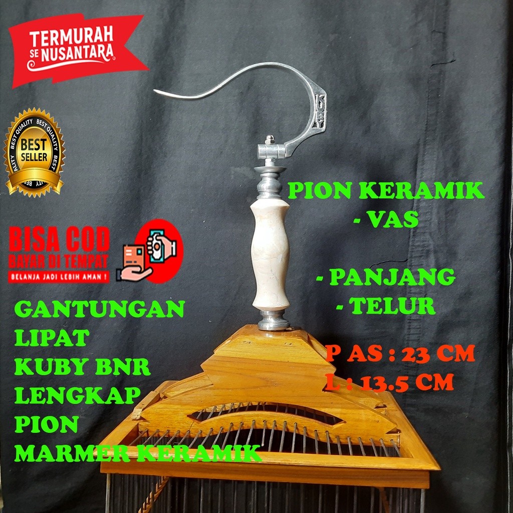 SEDIA GANTUNGAN LIPAT BNR KUBY LENGKAP PION MARMER KERAMIK UNTUK SANGKAR BURUNG KOTAK PLECI KACER