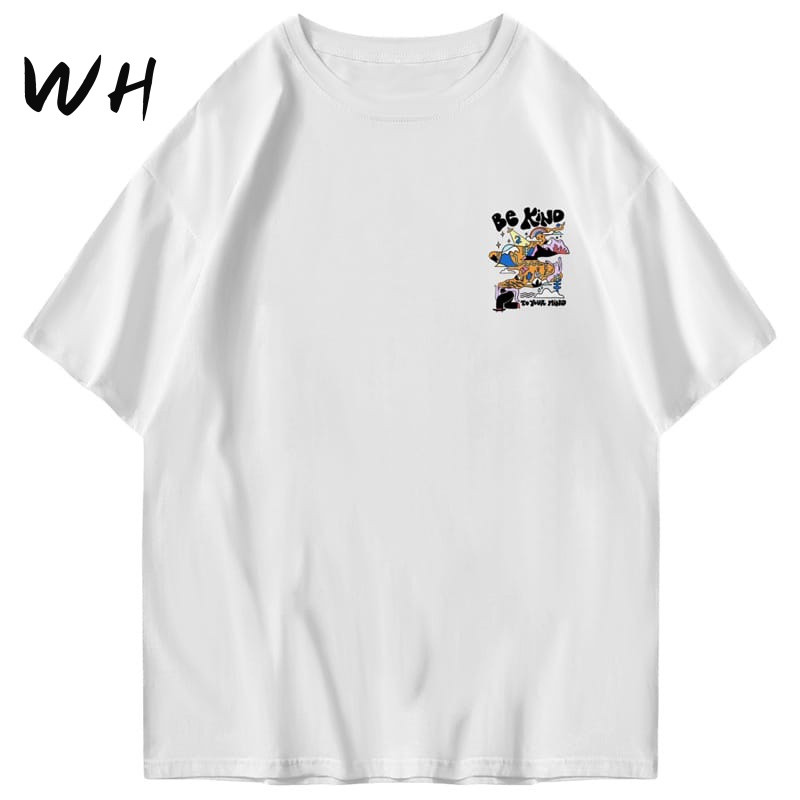 WH Kaos lengan pendek terbaru/Kaos kasual pria/Kaos kasual wanita/Baju longgar/Kebutuhan sehari-hari