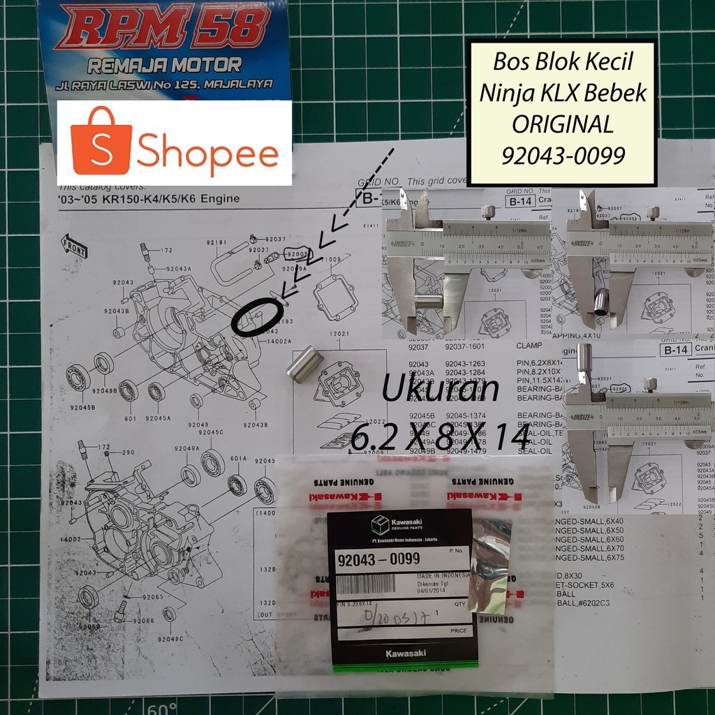 Bos Blok Kopling Magnit Kawasaki Ninja KLX ORIGINAL 92043-1741 kawasaki
