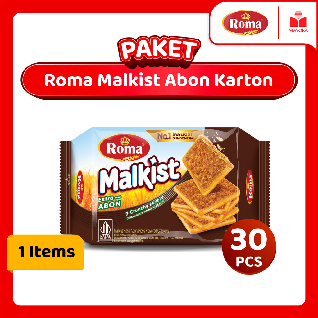 

Paket Roma Malkist Abon Crackers 105 gr Karton