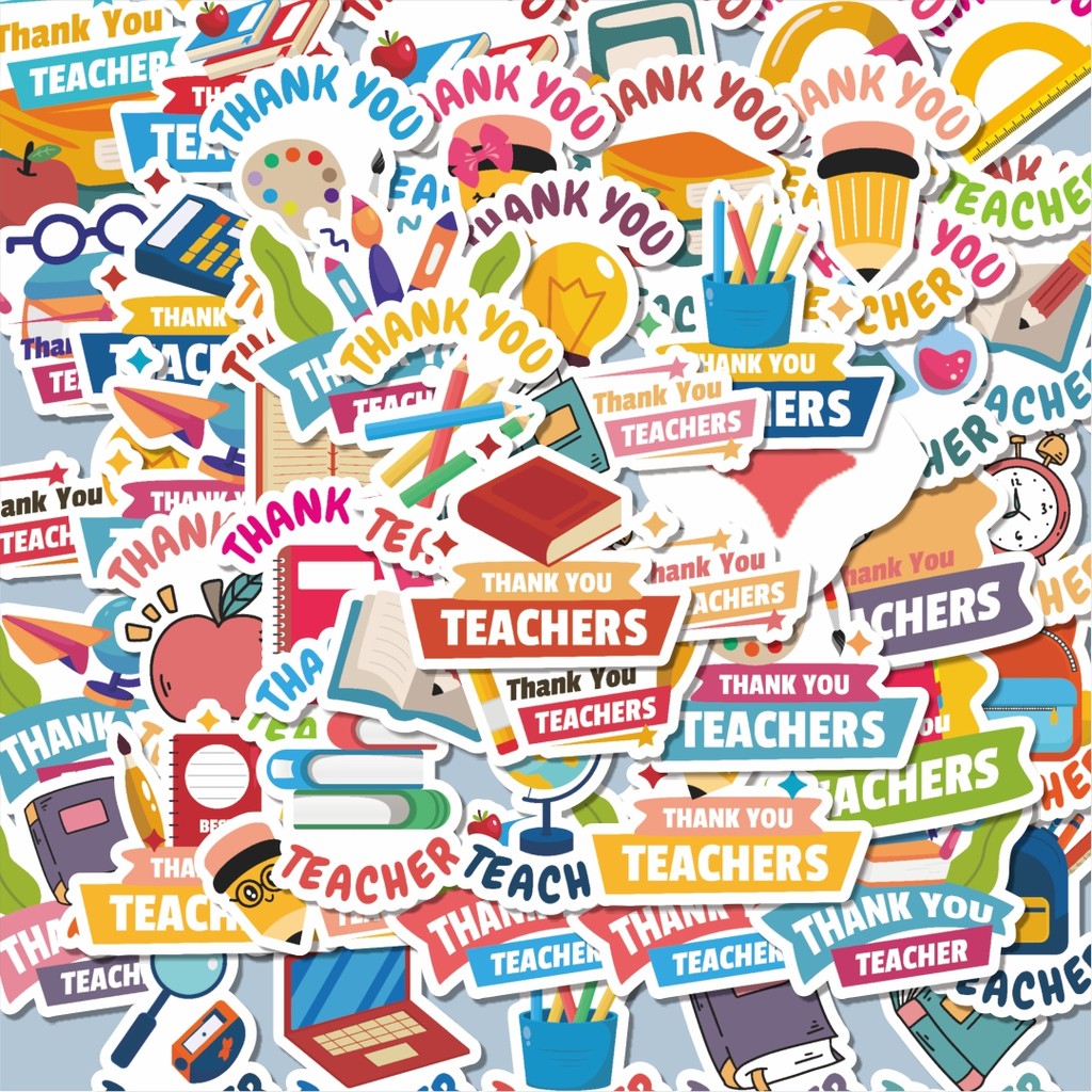 

100PCS Lucu Stiker Thank You Versi 2 Stiker Aesthetic Stiker Anti Air Stikers Berperekat Waterproof sticker decal buat Motor Helm Buku Journal Koper Casing HP Laptop Botol Minum Hadiah anak