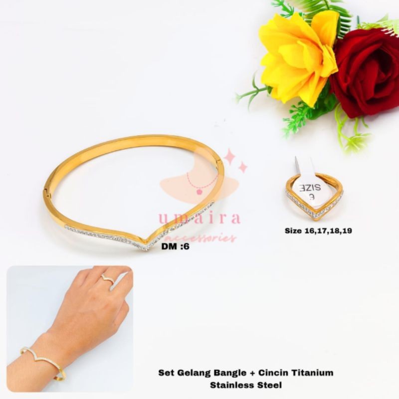 Gelang Tangan Wanita Titanium - Grosir Gelang Tangan - Gelang Bangle Titanium Asli