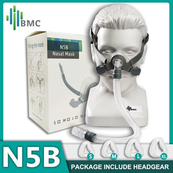 BMC CPAP Mask Nasal Mask With Headgear Strap N5B Suitable for Most CPAP Luna CPAP Mask RESmart CPAP 
