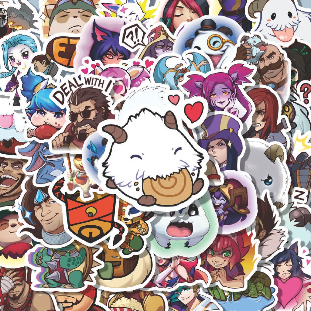

100PCS Lucu Stiker Kartun League Of Legends v2 Stiker Aesthetic Stiker Anti Air Stikers Berperekat Waterproof sticker decal buat Motor Helm Buku Journal Koper Casing HP Laptop Botol Minum Hadiah anak