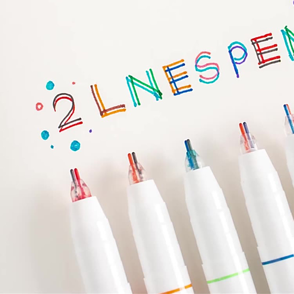 

6pcs Double Line Marker Pen 3D Art Comics Diy Student Bicolor Diary Notebook Drawing Painting Markers School Office Stationery