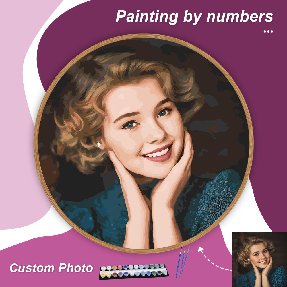 

Painting By Numbers Round Personality Photo Customized DIY Picture Drawing Coloring By Number Decorate Gifts Zero-based Coloring