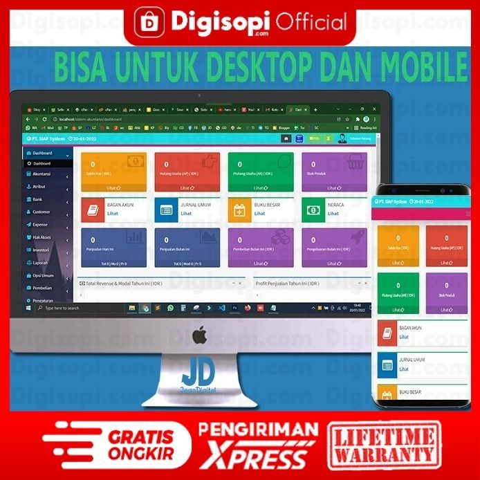 Aplikasi Sistem Akuntansi dan Penjualan POS Berbasis Web Bisa Online Berbasis web php - Digisopi
