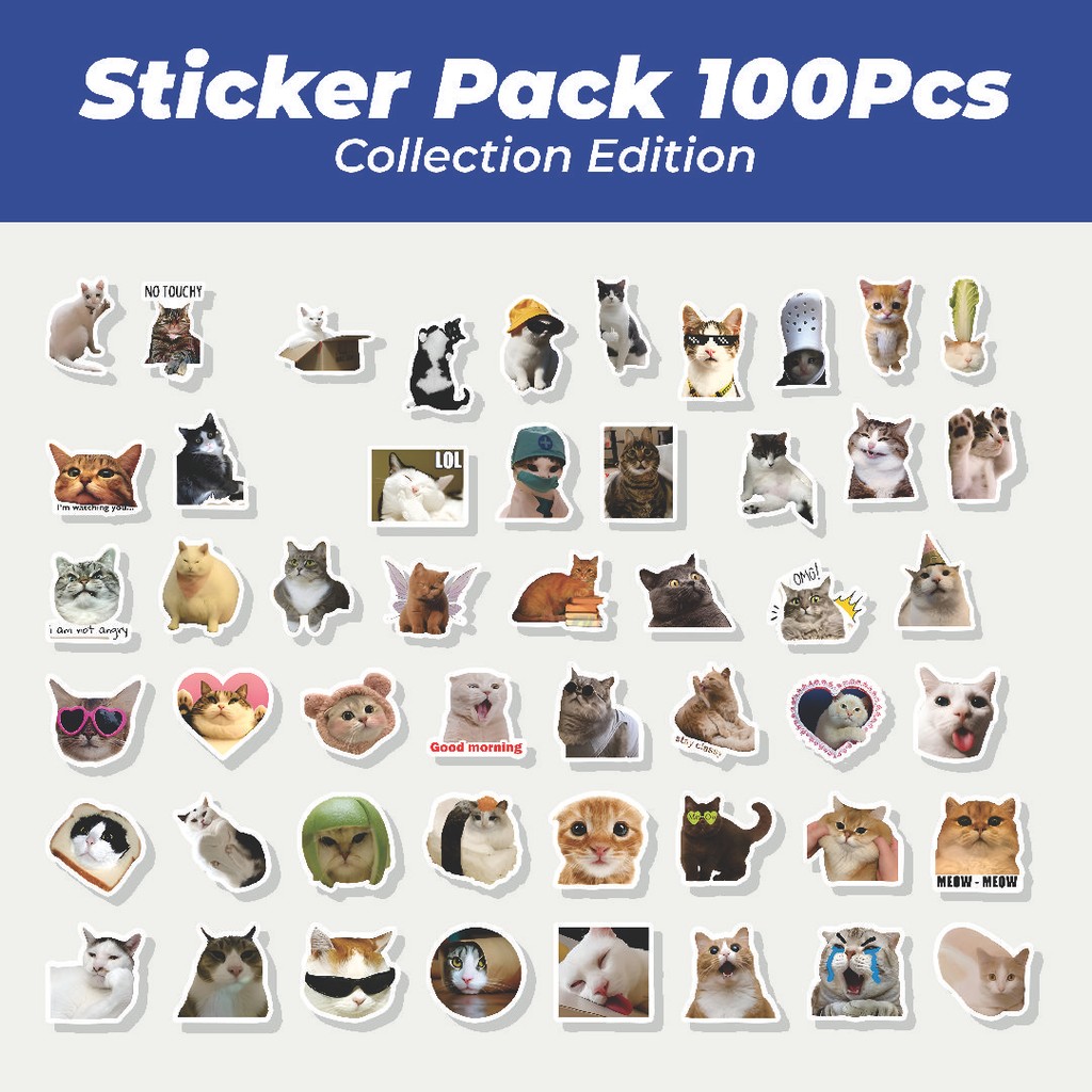 

Hot Stiker Funny Cats Series [Seri Kucing Lucu] Lucu Anti Air Stikers Berperekat Waterproof Sticker Decal Buat Motor Helm Buku Journal Koper Casing HP Laptop Botol Minum