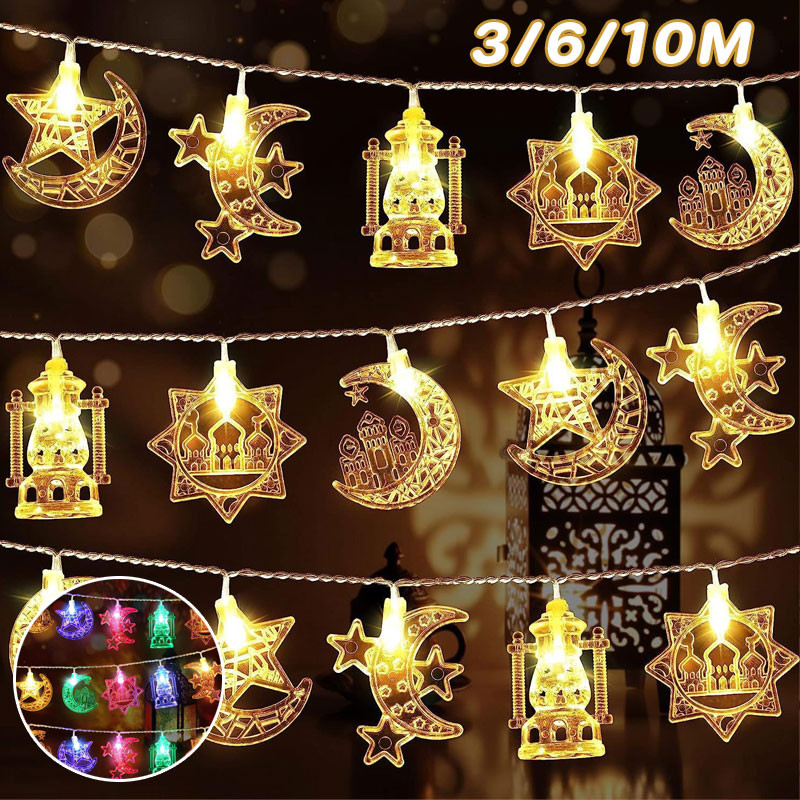 Lampu Lebaran Lampu Bintang / Lampu LED Hiasan Hari Raya / Lampu Tirai Bulan Bintang / Lampu Hias Ke