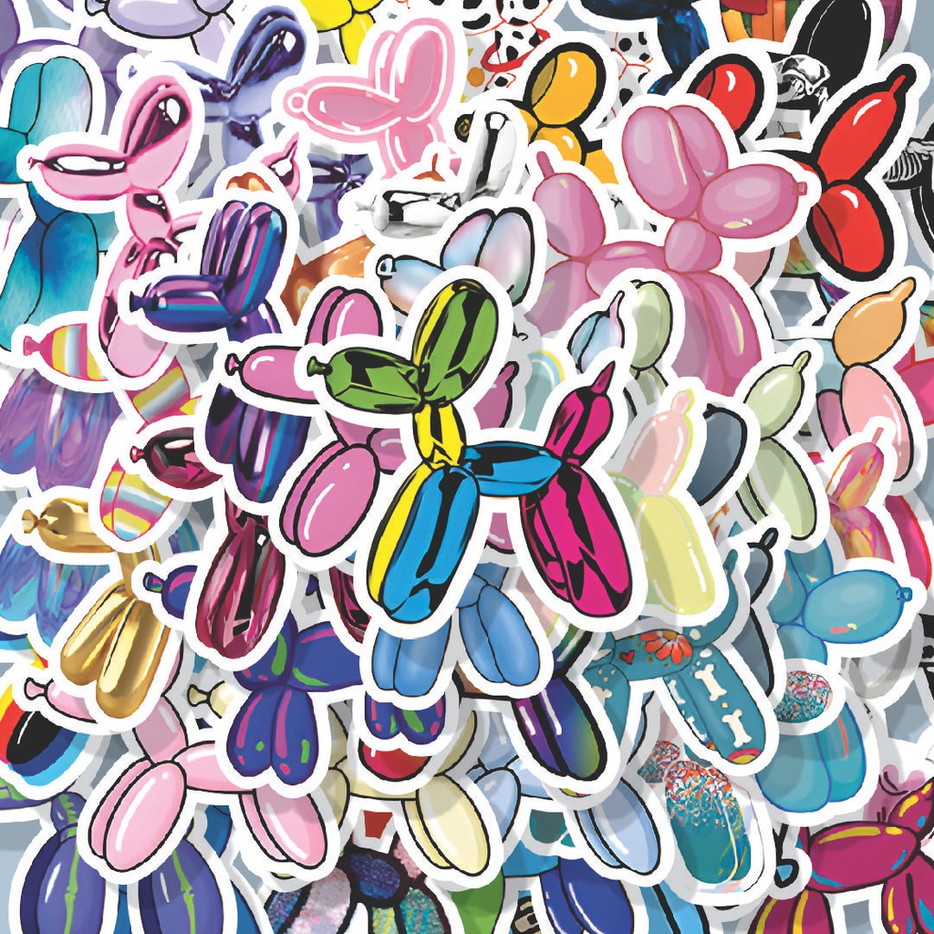 

100PCS Lucu Stiker Ballon Dog Series Stiker Aesthetic Stiker Anti Air Stikers Berperekat Waterproof sticker decal buat Motor Helm Buku Journal Koper Casing HP Laptop Botol Minum Hadiah anak