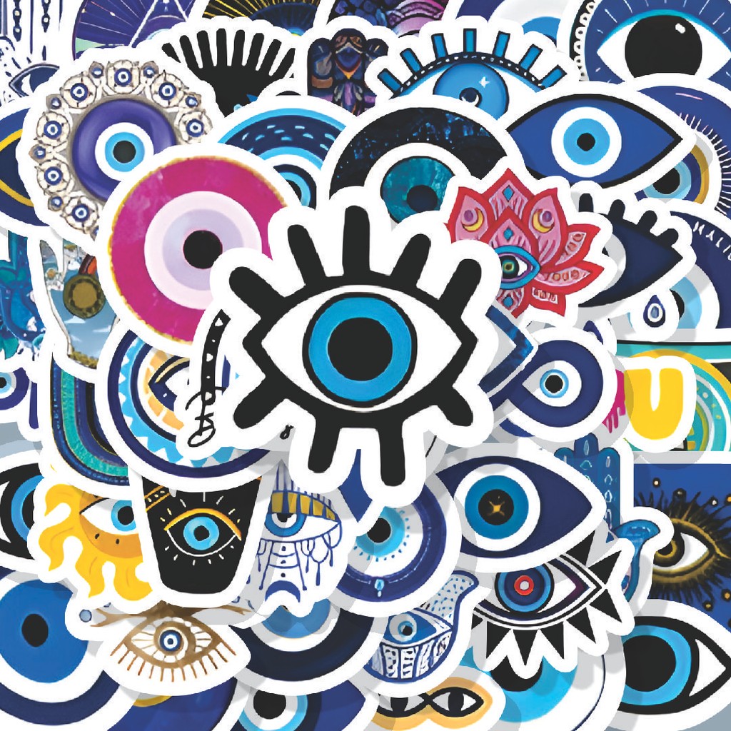 

100PCS Lucu Stiker Evil Blue Eyes Series [Seri Mata Biru] Stiker Aesthetic Stiker Anti Air Stikers Berperekat Waterproof sticker decal buat Motor Helm Buku Journal Koper Casing HP Laptop Botol Minum Hadiah anak