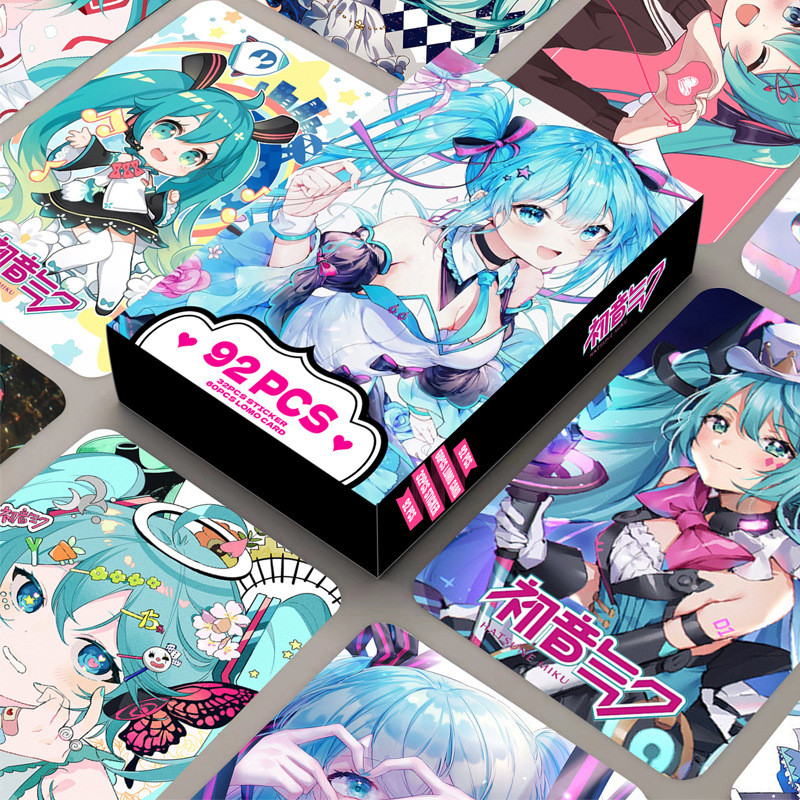 

New 92PCS Card Hatsune Miku Double-sided High-definition Color-printed Photo Card LOMO Card Collection Card Bookmark Sticker