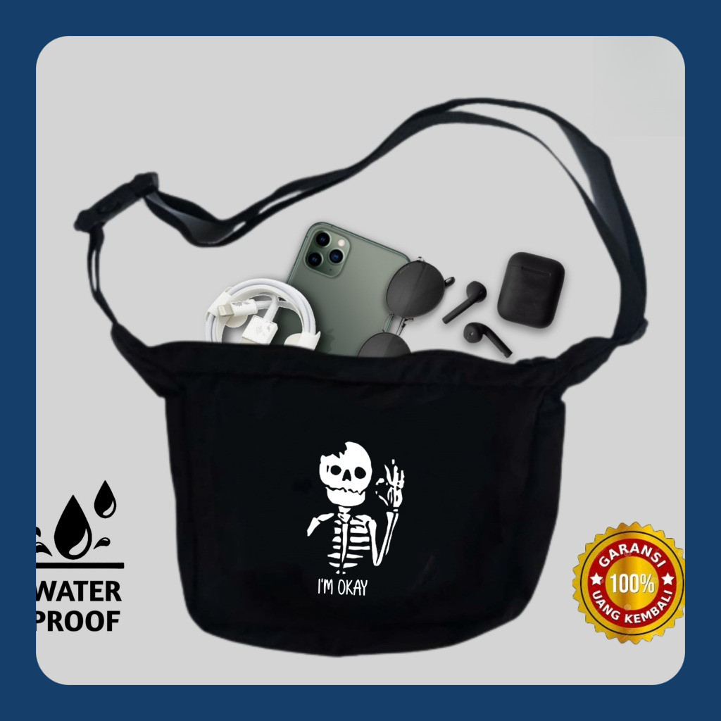 Tas selempang pria murah sling bag canvas tas selempang cowok tas selempang sekolah