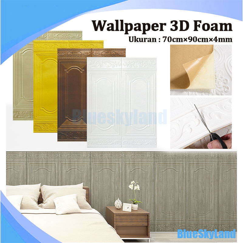 Wallpaper 3d Foam Tembok Dinding Motif Pintu Jendela Dtiker Foam Dinding Dekorasi Ruangan 70X90 CM