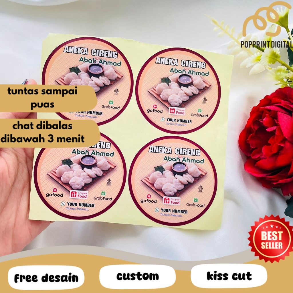 

PpD 2-4 Sticker Print Chromo Cireng Cilok Cibay Stiker Label Bulat PerAcian Free Desain Custom