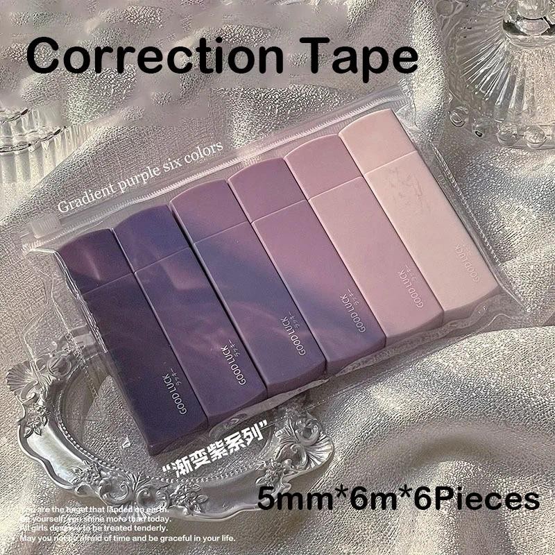 

Journamm 6pcs/pack 5mm*6m Cute Correction Tape Student Error Eraser Tape Pen-type School Office Supplies Creative Stationery