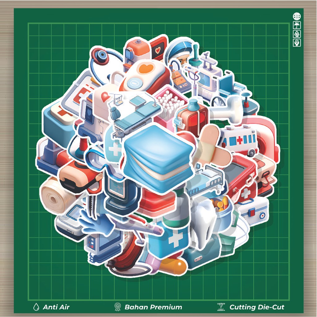 

HOT 50 PCS STIKER Stiker 3D Medice Device [Perangkat Medis 3D] Stiker Fashion Cars Decal Dingin Kartu Album Custom Vinyl Anti Air- Sticker Aesthetic Buku Journal Koper Casing HP Tablet Laptop Helm Motor Botol Minum