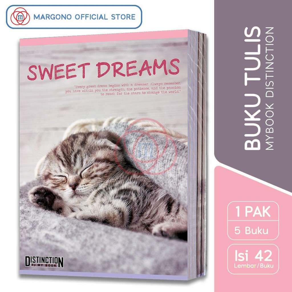 

My Book Distinction Buku Tulis B5 Boxy Cat Foto 42 Lembar - 5 Buku