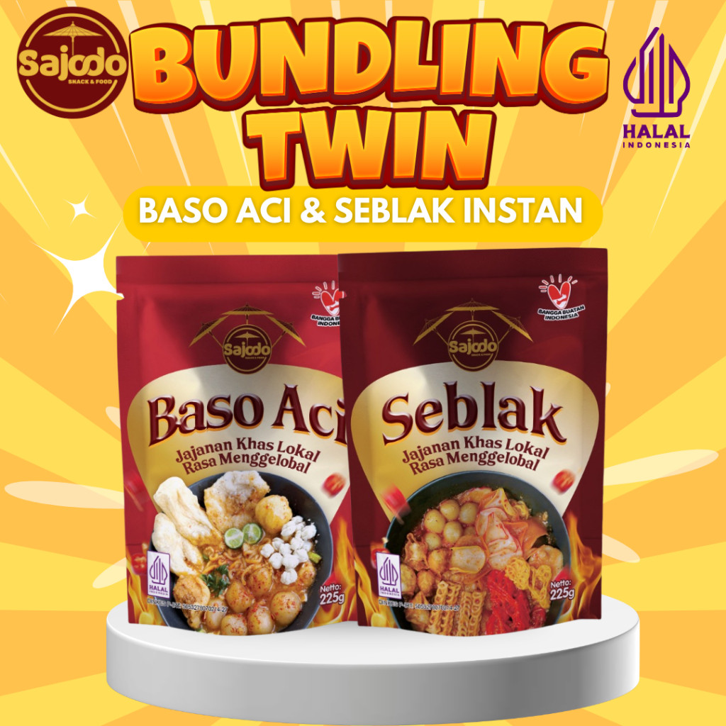 

SAJODO - BUNDLING TWIN SAJODO SNACK (BASO ACI, SEBLAK, KEJU AROMA, KERIPIK TEMPE)