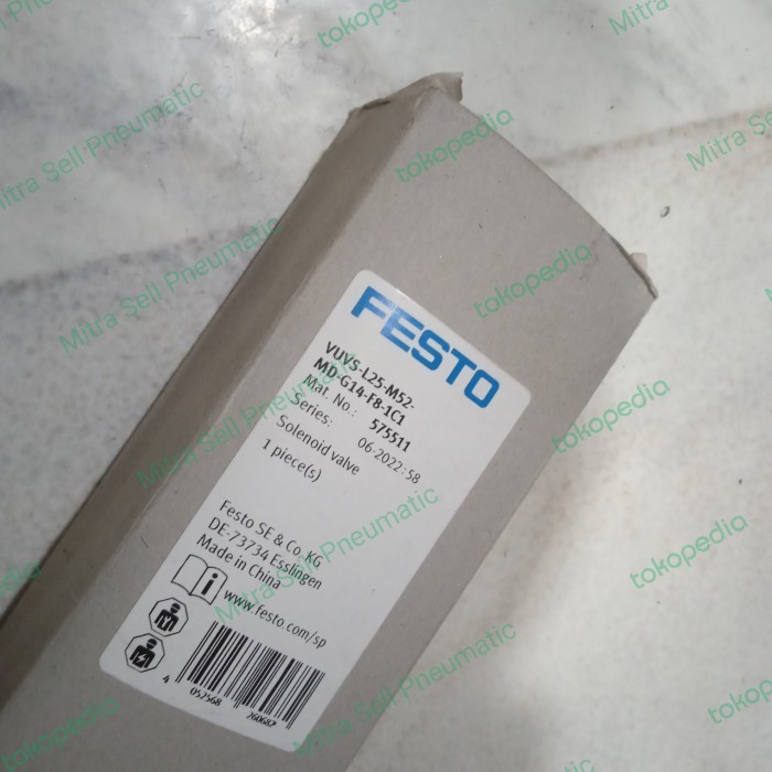 

SOLENOID VALVE FESTO VUVS-L25-M52-MD-G14-F8 575509 24V DC