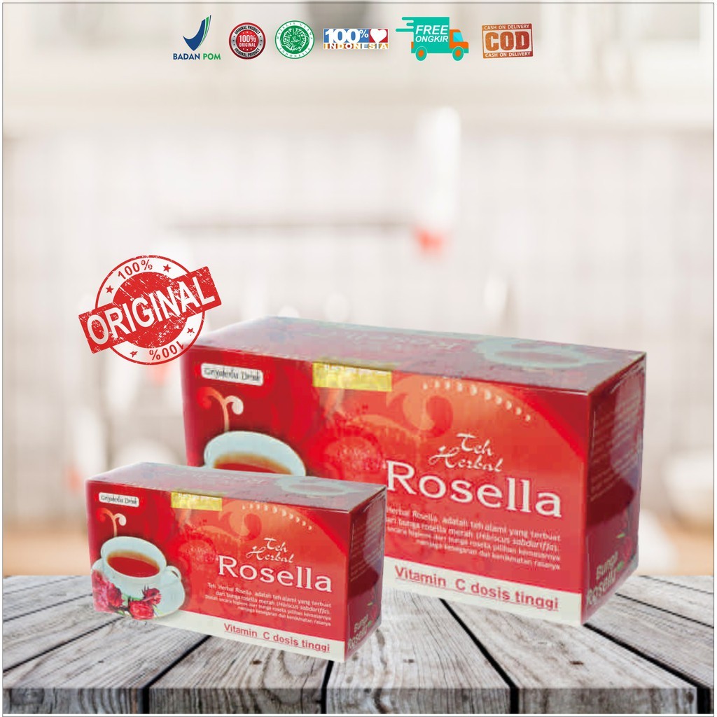 

Minuman Untuk Obat TBC ampuh Teh Celup Rosella Merah Griya Herba Halal Sudah BPOM isi 20 kantung teh