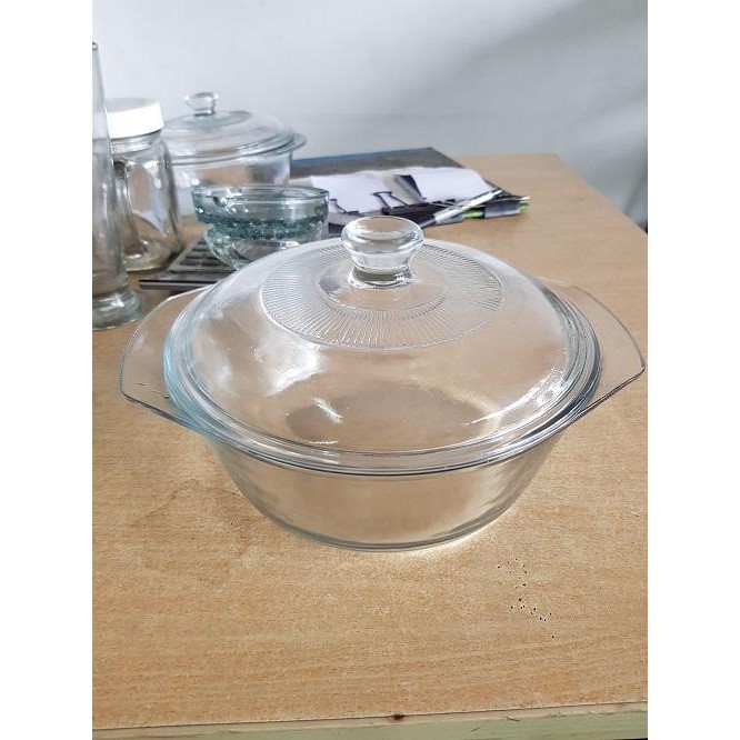 Mangkok Kaca + Tutup/ Mangkok Kaca/ Mangkok Sayur/ Mangkok 9 inch