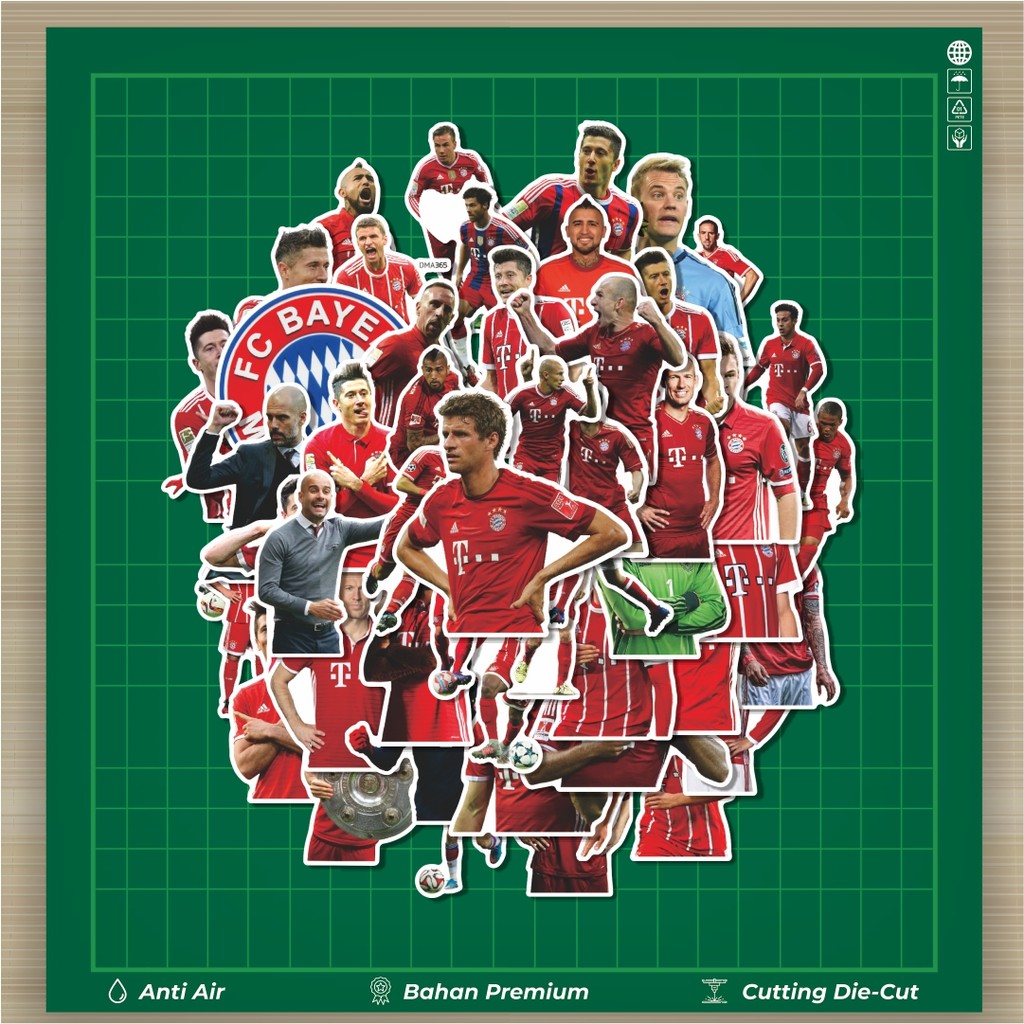 

HOT 50 PCS STIKER Stiker Football Series FC Bayern München Stiker Fashion Cars Decal Dingin Kartu Album Custom Vinyl Anti Air- Sticker Aesthetic Buku Journal Koper Casing HP Tablet Laptop Helm Motor Botol Minum