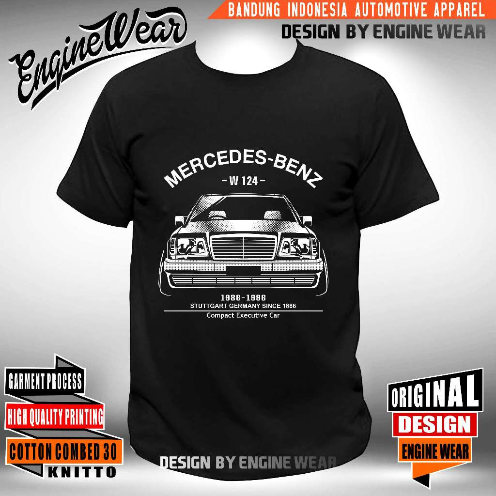 kaos mercedes benz W124 W123 W202 W203 W204 W210 W211 W212 W140 kaos baju tshirt mobil mercy W124 rs