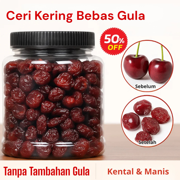 

❤️COD/Beli 1 Gratis 1❤️【0 Sukrosa】Ceri Kering/Ceri Kering Alami Premium/Ceri Kering Halal/Buah Kering Alami Bebas Pengawe/Snack Sehat Rendah Kalori/Camilan Sehat Penurun Berat Badan/Kaya Antioksidan