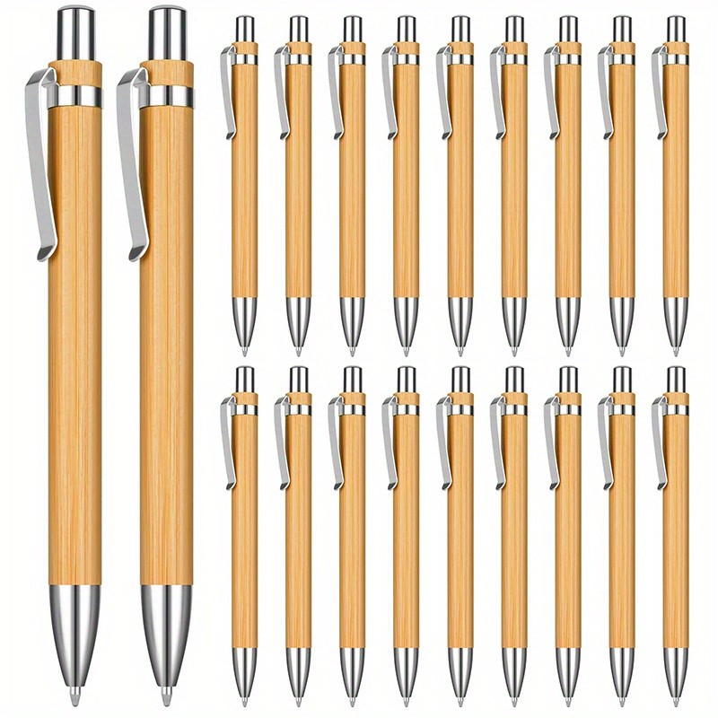 

100Pcs Bamboo Wood Ballpoint Pen 1.0mm Bullet Tip Black Ink Business Signature Ball Pen Office School Wrting Stationery