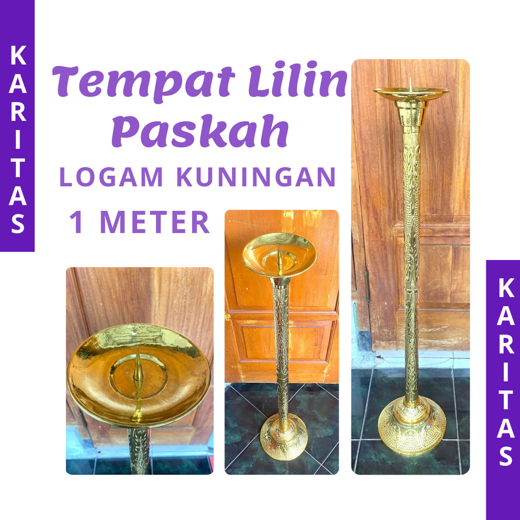 TEMPAT LILIN PASKAH 1 METER / STAND LILIN GEREJA / STAND LILIN ALTAR GEREJA