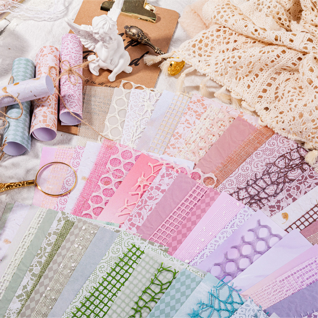 

15pcs Vintage Mixed materials Lace paper Scrapbook Materials DIY Photo Album Collage Journal Creative Stationery Material paper