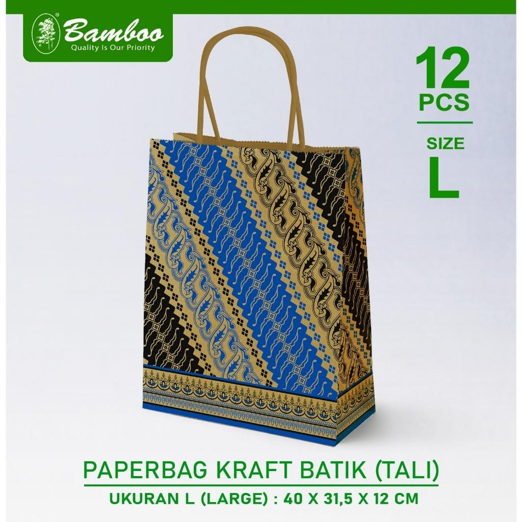 

Paper Bag Kraft Batik Dan Polos BAMBOO Dengan Tali ( 1 pcs)