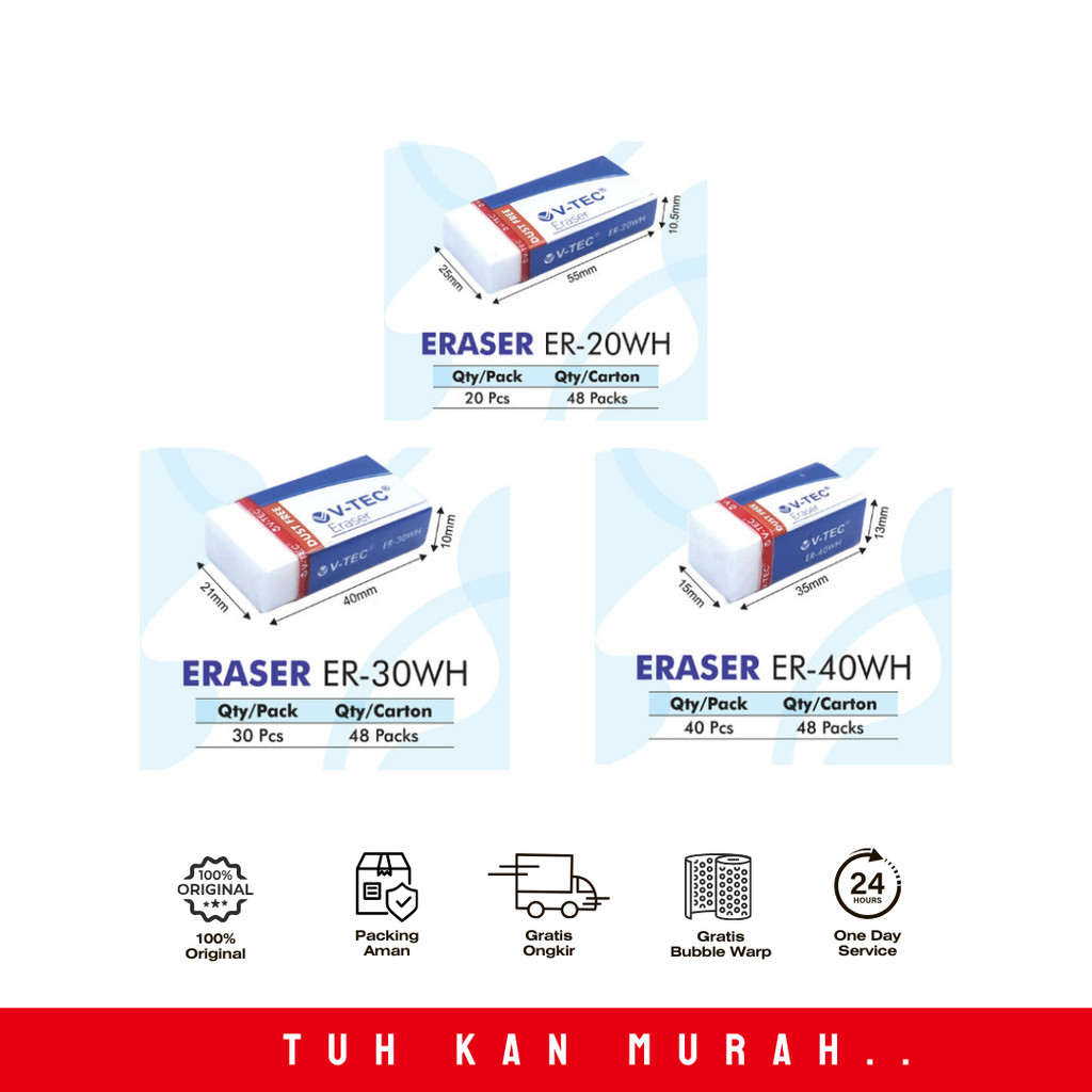 

ERASER WHITE / PUTIH V-TEC (PCS)