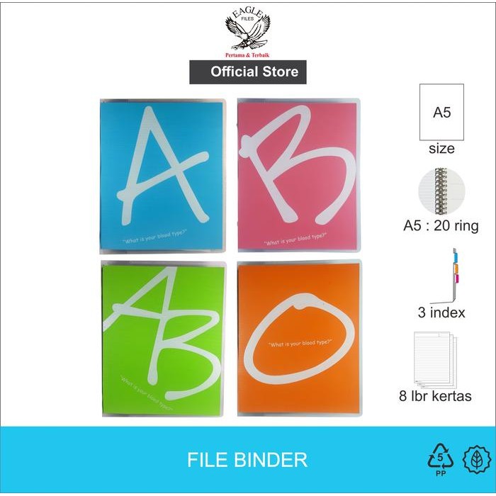 

Buku Binder/Buku Catatan/File Binder TOMEX A5 BLOOD TYPE - BLOOD TYPE A