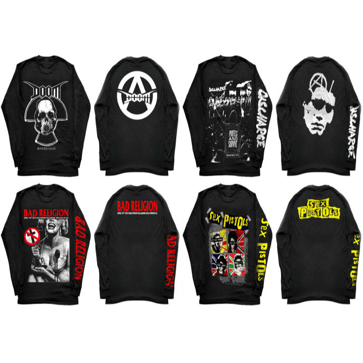 cod kaos lengan panjang band punk full sablon,kaos band bombardir,kaos terbaru,kaos band,kaos musik,