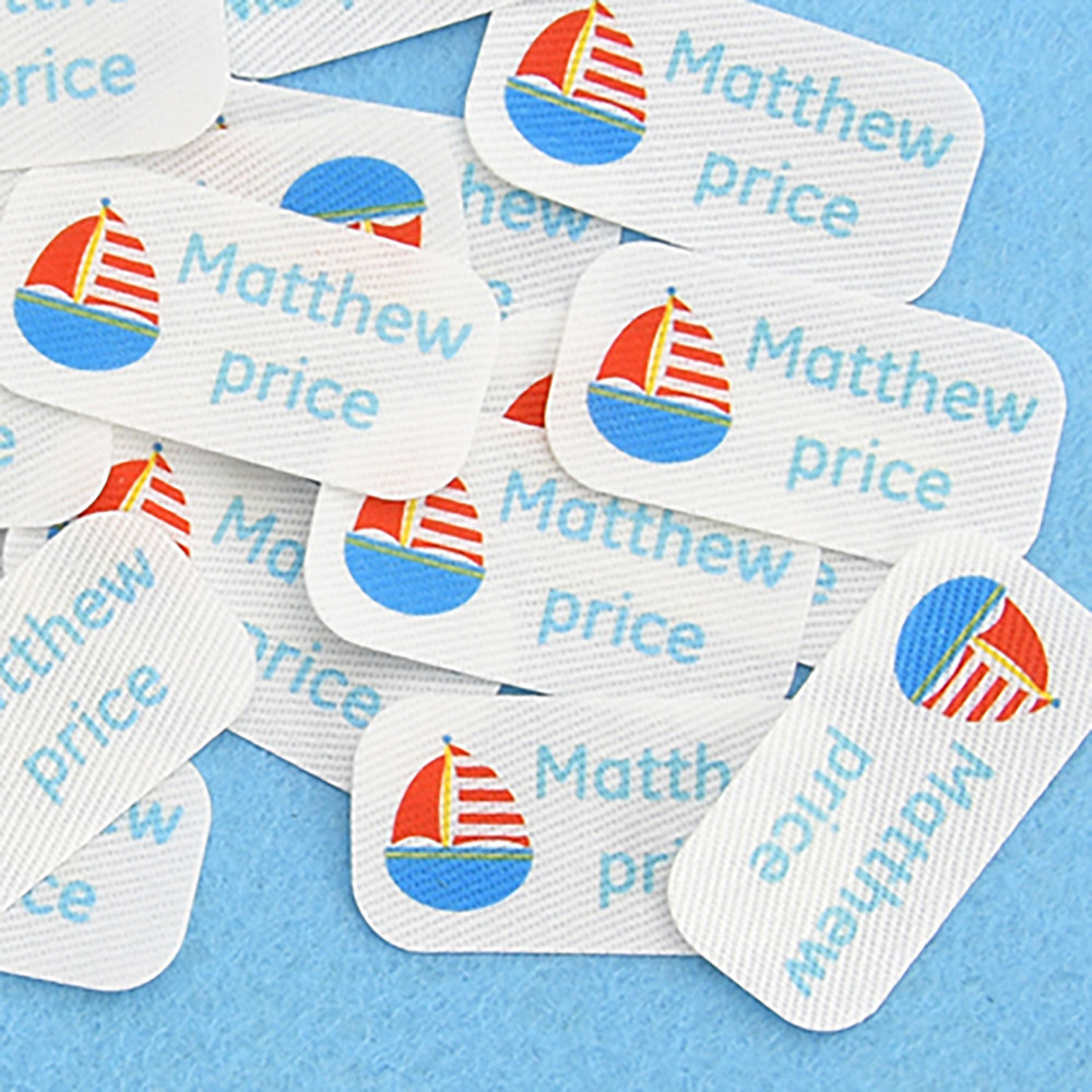 

Custom Cotton Labels - Iron-On/Sew-On Eco-Friendly Tags for Clothing, Bags & Home Decor, Multi-Size Personalized Text & Logo