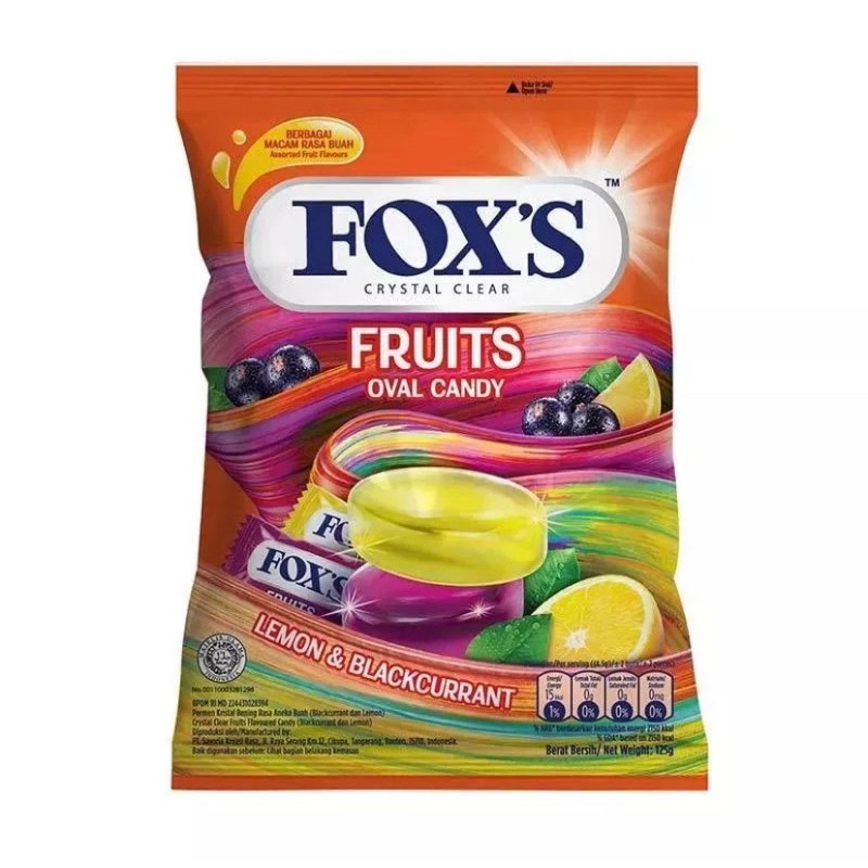 

PERMEN FOX'S FOXS FOX CRYSTAL CLEAR FRUITS BAG 125GR