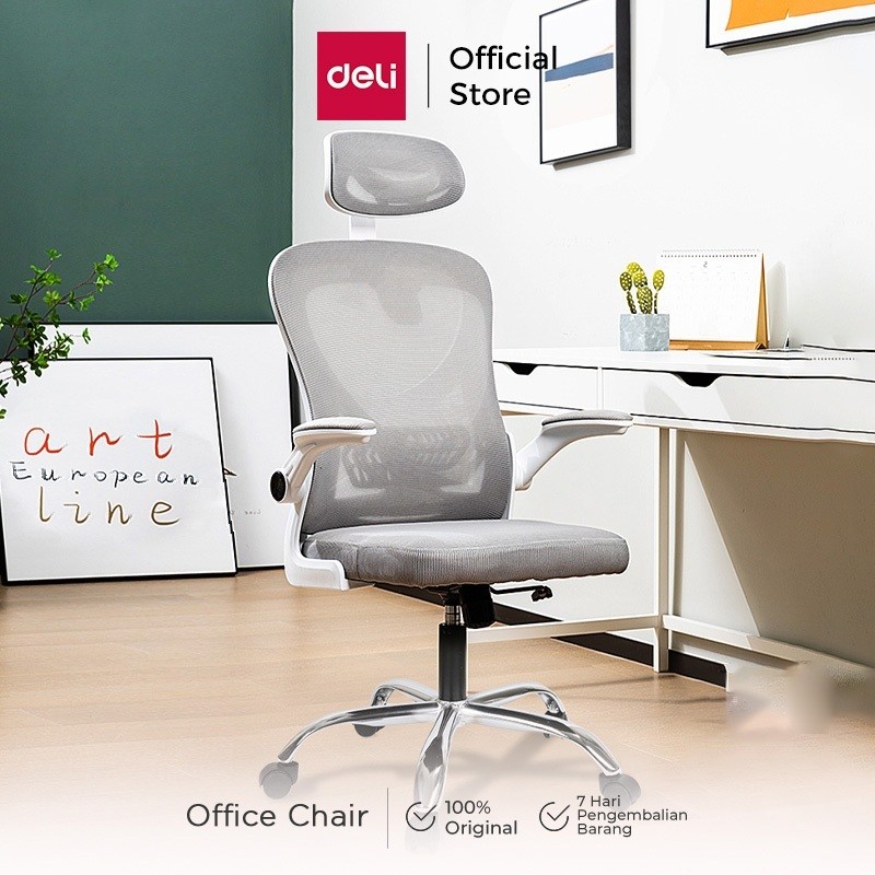 

Deli Furniture Office Chair Kursi Kantor Kursi Kerja Jaring Bantalan Tangan Tinggi Bisa Diatur E4930